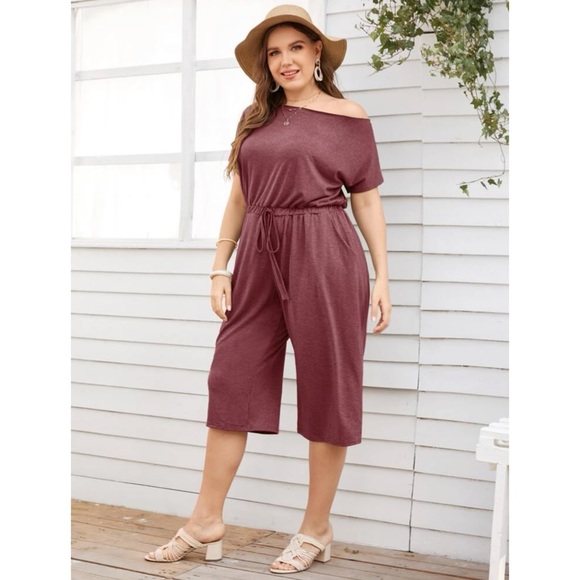 Shein Sexy Tie-Front Off-Shoulder Sexy Jumpsuit 4X - EUC - Picture 1 of 5